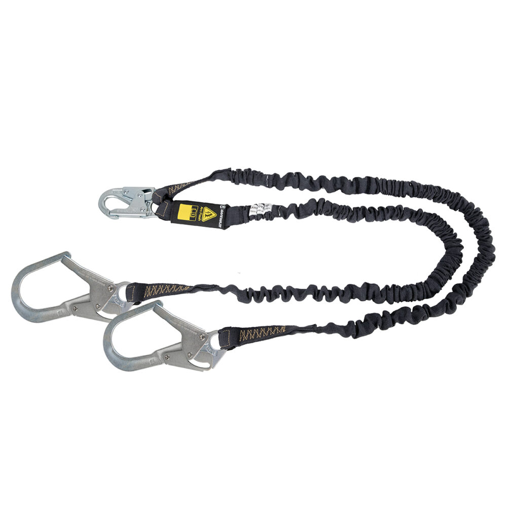 Arc Flash 6' Internal Energy Absorbing Lanyard - Aramid Fiber Dual Leg Safety Harness with Rebar Hooks for Electrical Work & Fall Protection | Perfect for Utility Workers & Construction Sites