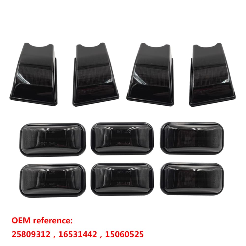 2003-2009 Hummer H2 & 2005-2009 H2 SUT LED Cab Roof Light Kit - 10pc Amber/Red Clearance Marker Lights with Smoke Lens - Off-Road & Truck Lighting Upgrade for Night Driving & Emergency Vehicles