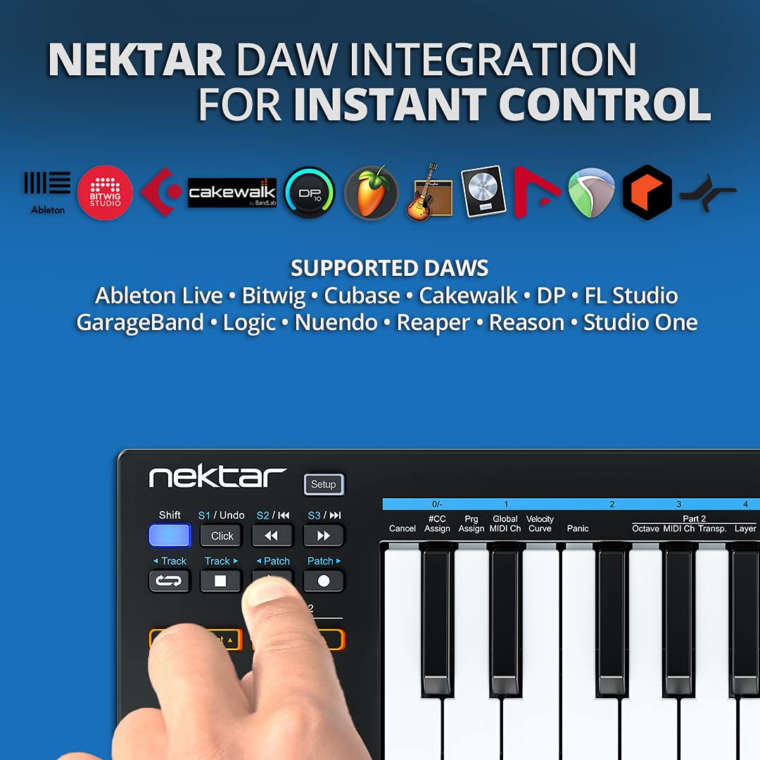 Nektar Impact GX Mini USB MIDI Controller - 25-Key Compact Keyboard for Music Production, DJing & Home Studio Recording