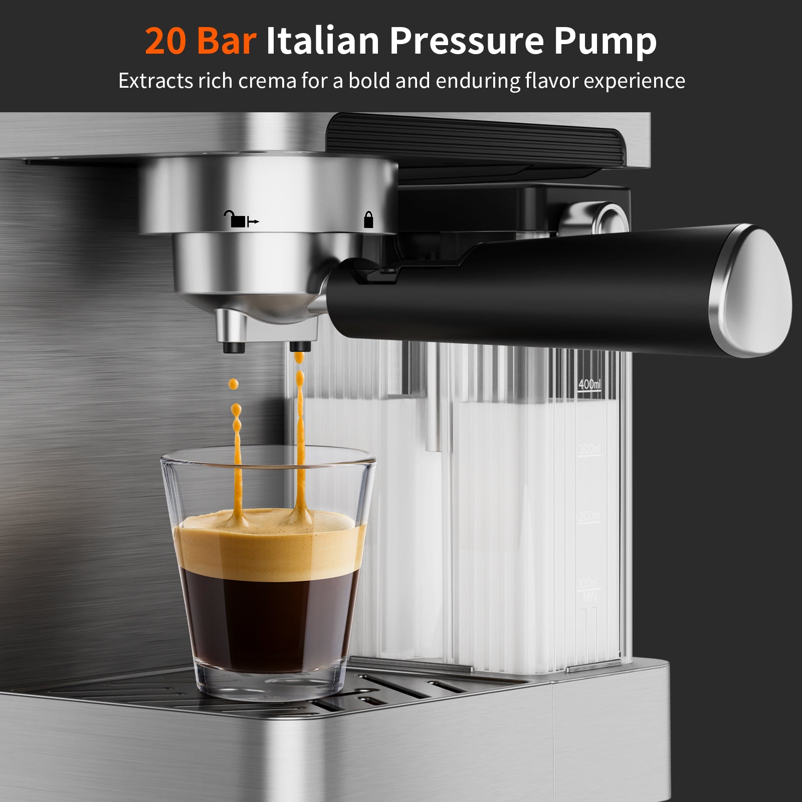 Premium Espresso Machine with 20 Bar Pressure & Color Touchscreen - Automatic Milk Frother for Cappuccino & Latte - Perfect for Home Baristas & Coffee Lovers