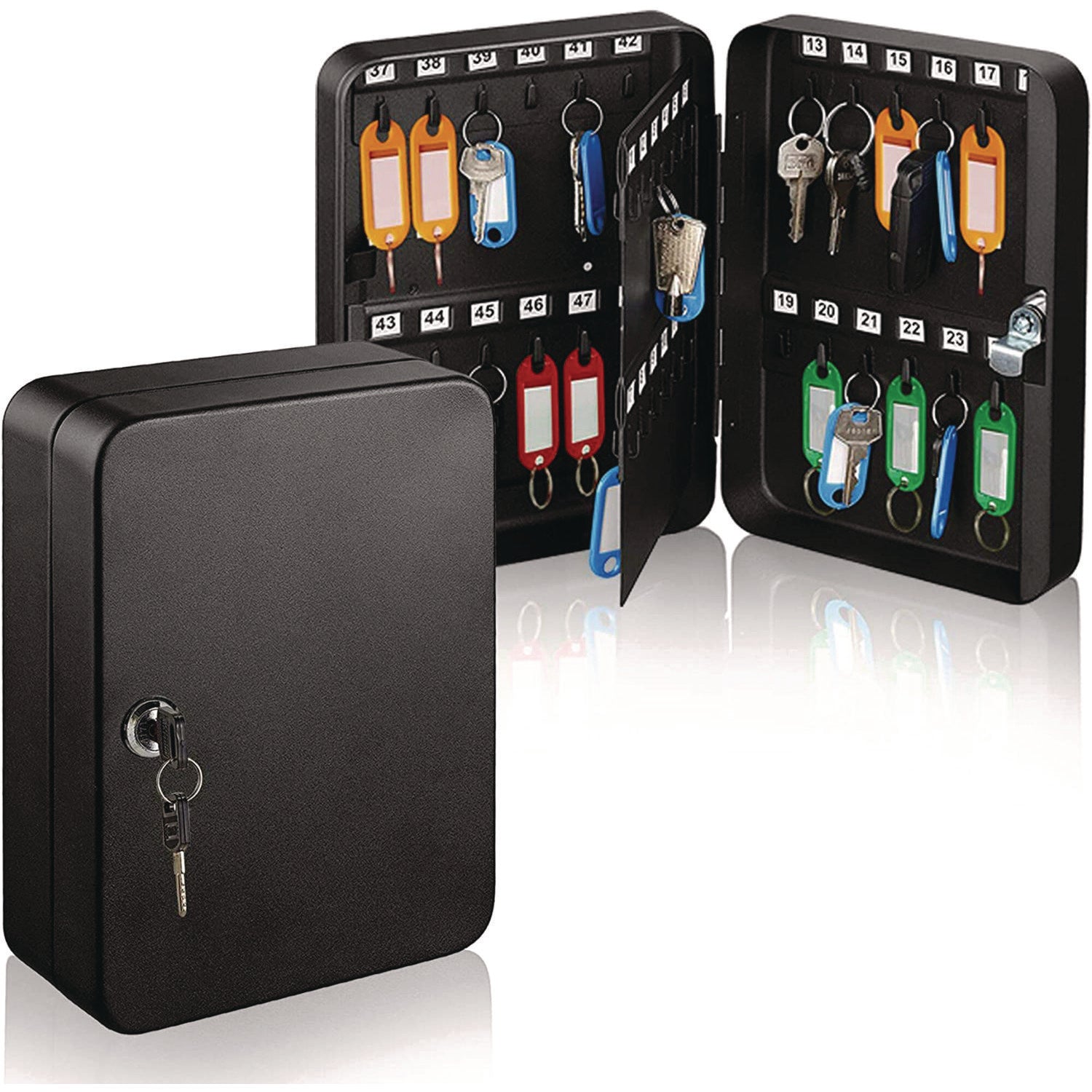 AdirOffice 48-Key Steel Key Lock Cabinet - Secure Key Storage Box with Key Lock, Stainless Steel 304 Construction (7.1