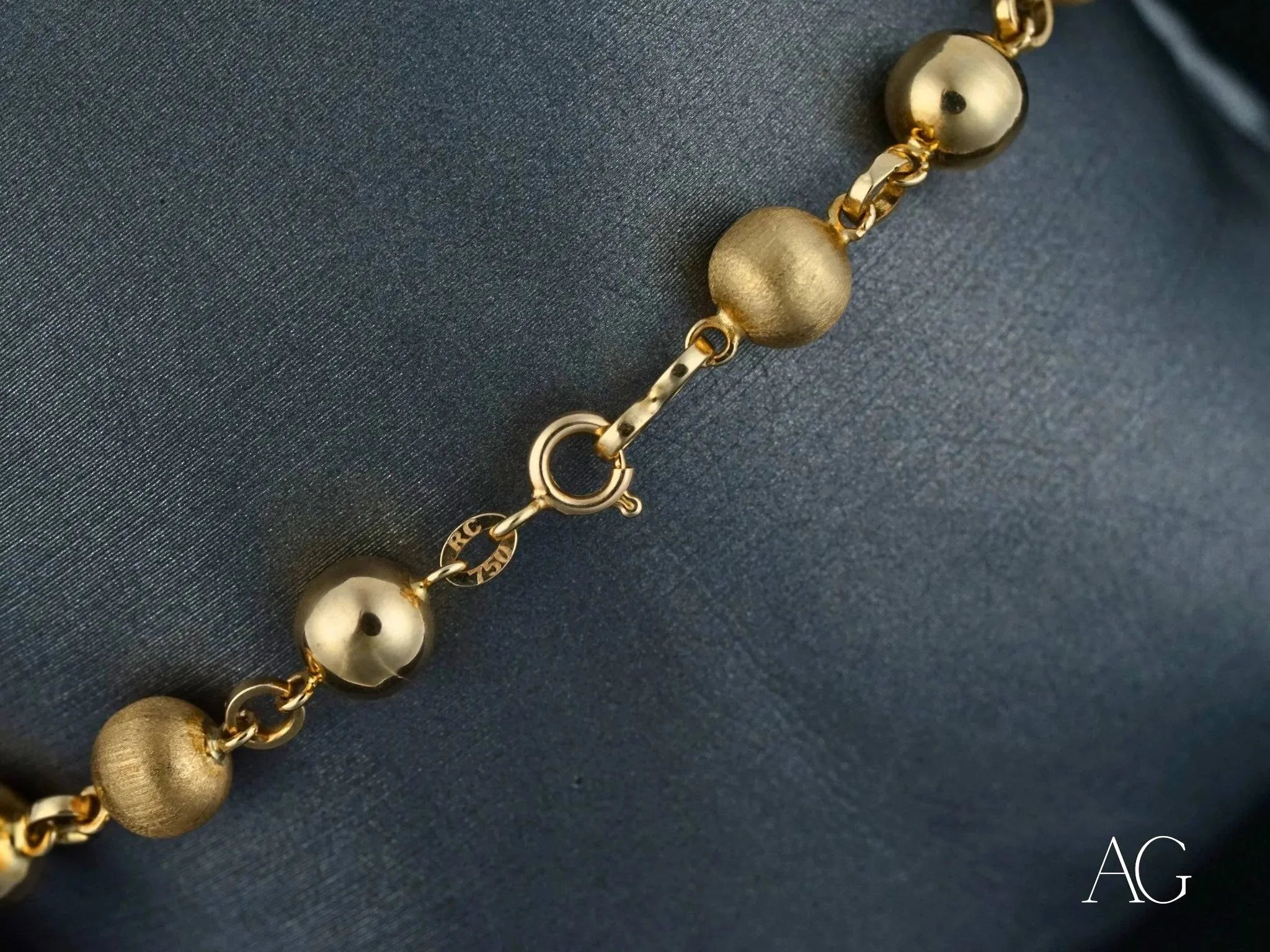 18K Solid Gold Bracelet with Spring Ring Clasp - Elegant & Durable Jewelry for Women, Perfect for Weddings, Parties & Everyday Wear