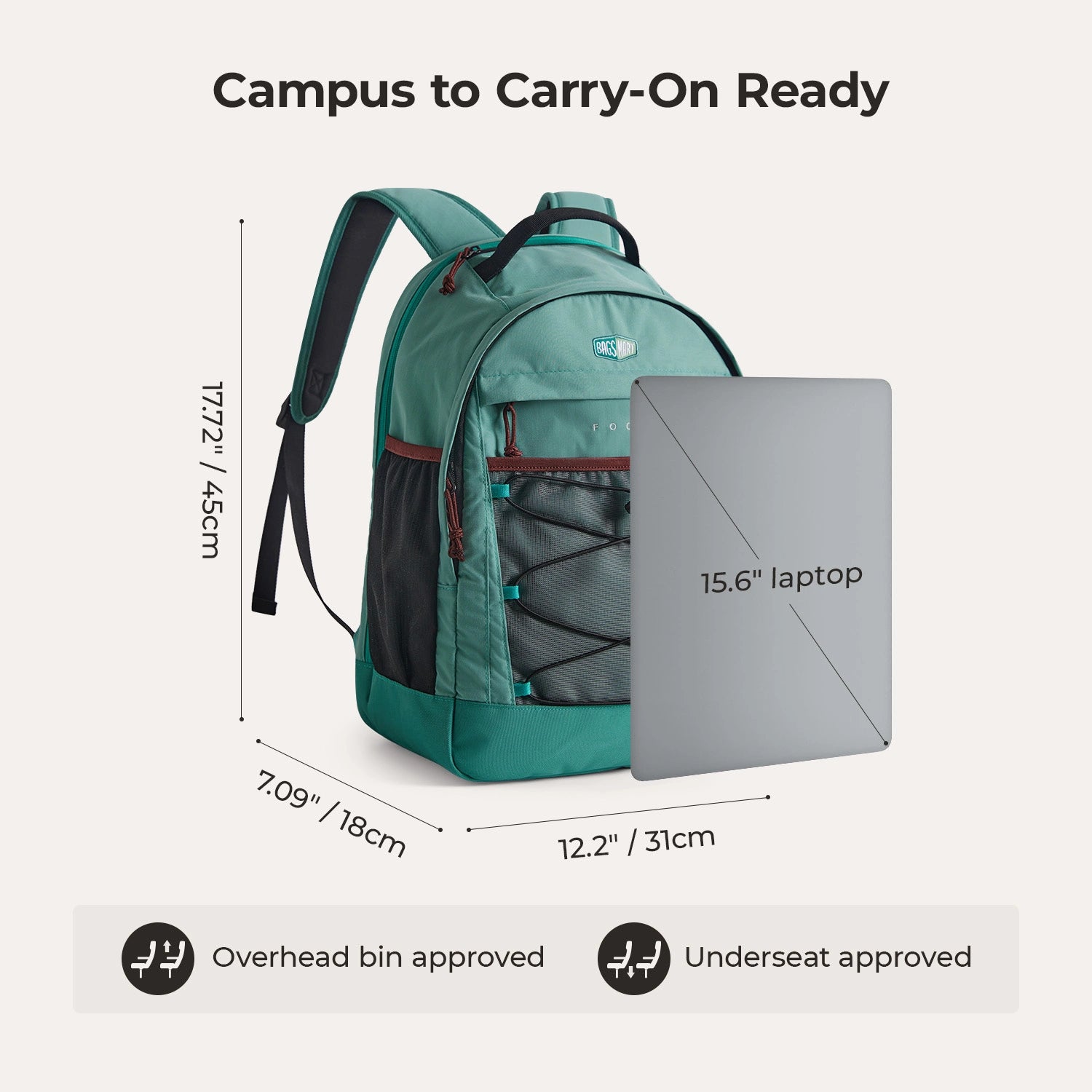 15.6 Inch Laptop Backpack for Men & Women - Waterproof Travel Backpack with USB Charging Port - Perfect for Work, School, and Business Trips