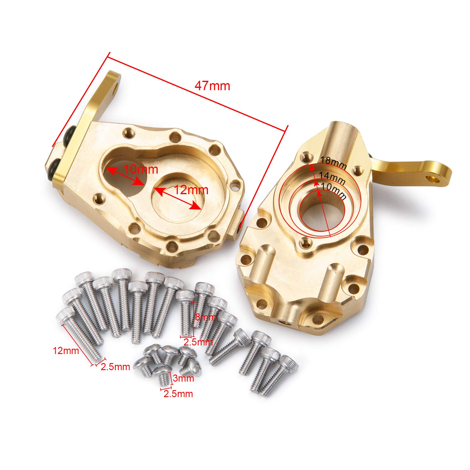 RCLions Brass Steering Cup Counterweight Upgrade Parts for TRX4 T4 1/10 RC Crawler Car - Heavy Duty Performance Accessories for Off-Road Crawling and Rock Climbing