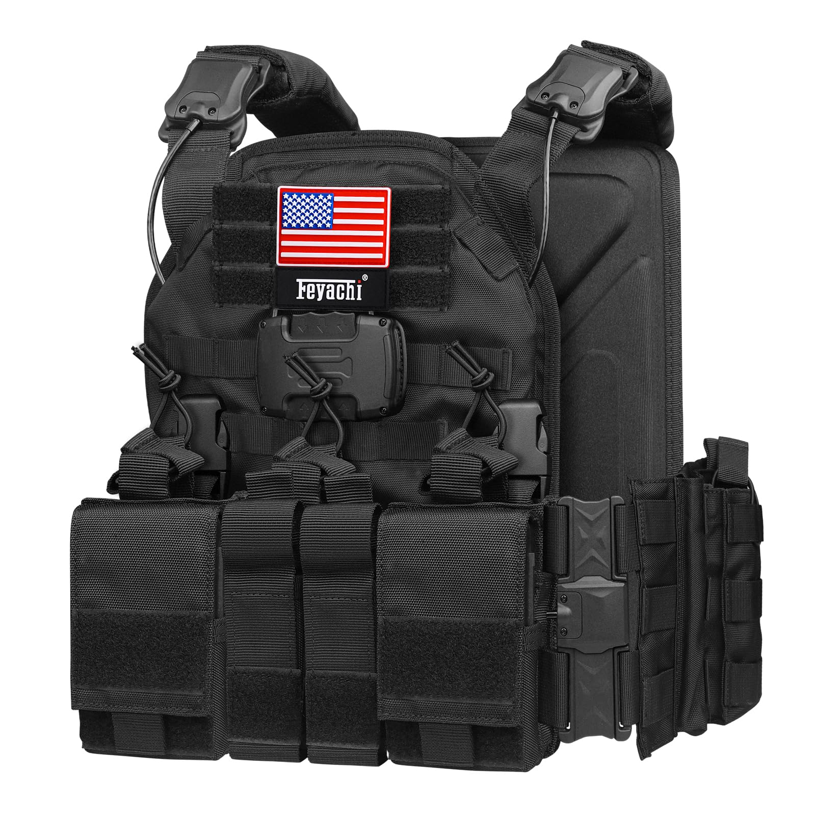 Feyachi Magnetic Tactical Vest Bulletproof - TM 20 Airsoft Vest with MOLLE System | Quick Release One-Button Disassembly | Perfect for Airsoft, Paintball & Tactical Training
