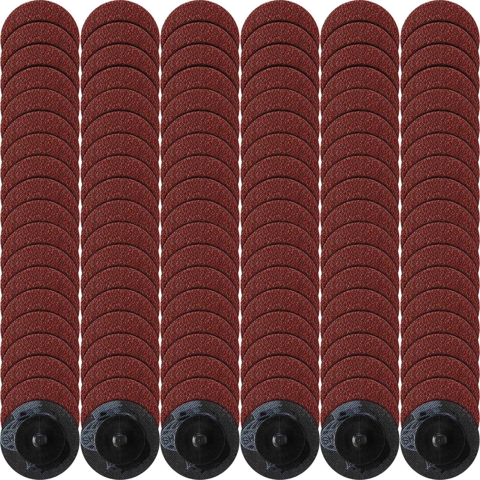 150-Piece 2-Inch Roll Lock Sanding Discs Set - 60 Grit Red Abrasive Discs for Die Grinder - Surface Prep, Strip, Grind, Polish & Rust/Paint Removal - Perfect for Metal, Wood & Automotive Finishing