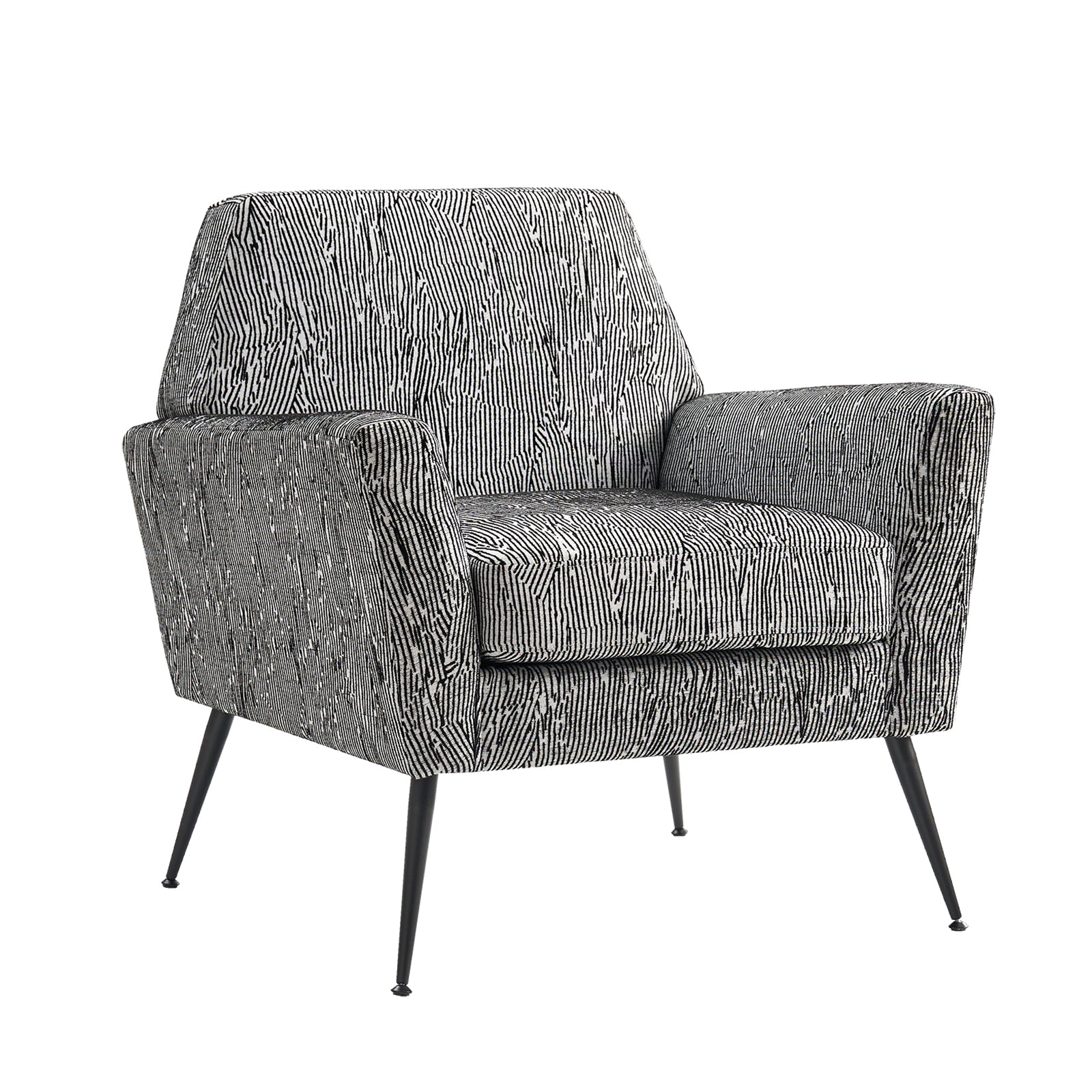 Modern Tony Geometric Pattern Armchair with Square Arms - Stylish Accent Chair for Living Room, Bedroom, or Office - Perfect for Small Spaces and Contemporary Decor