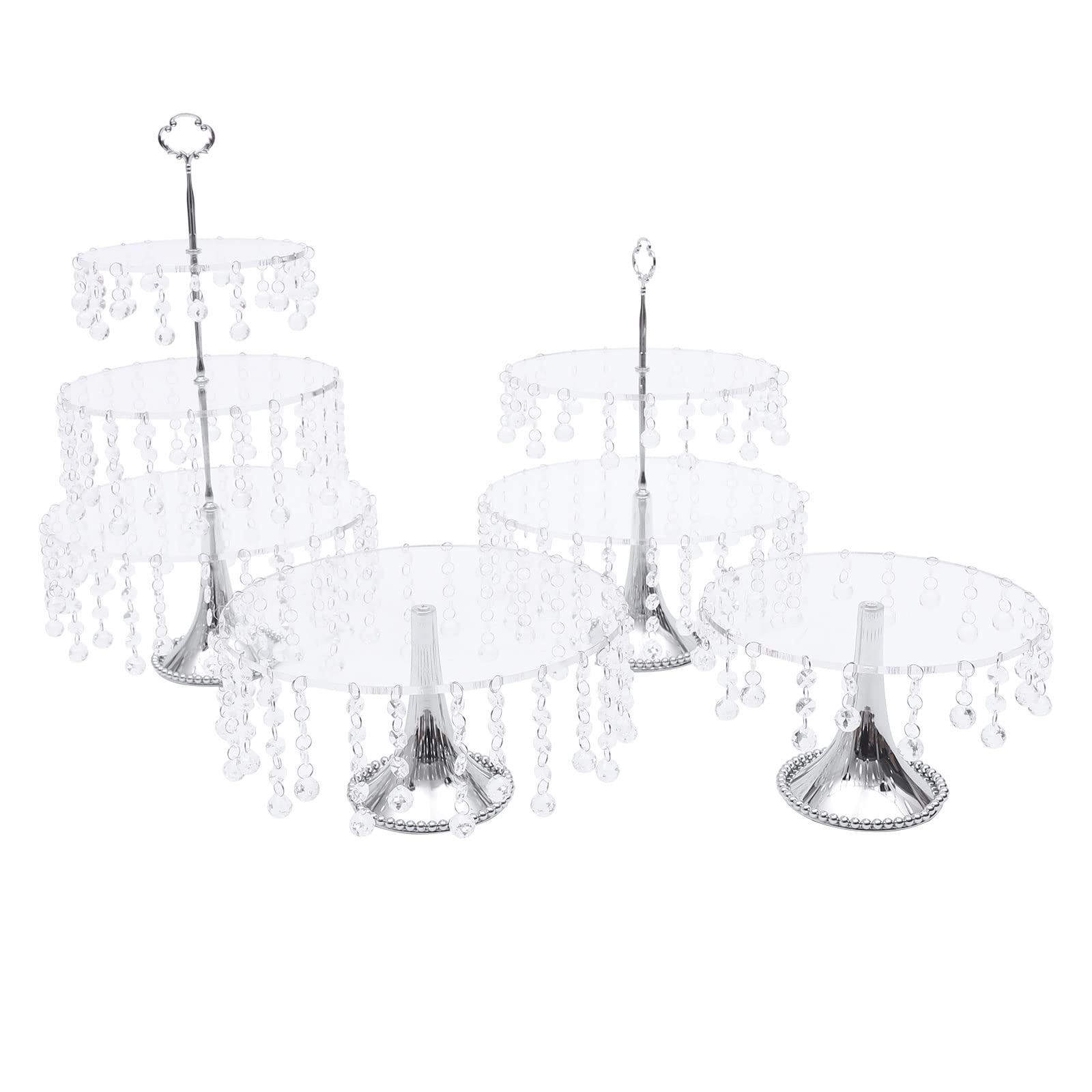 4-Piece Cake Stand Set for Wedding & Party - Elegant Dessert Cupcake Holder for Displaying Cakes, Fruits, Candies, Muffins & Pastries - Perfect for Dessert Tables, Buffets & Tea Parties