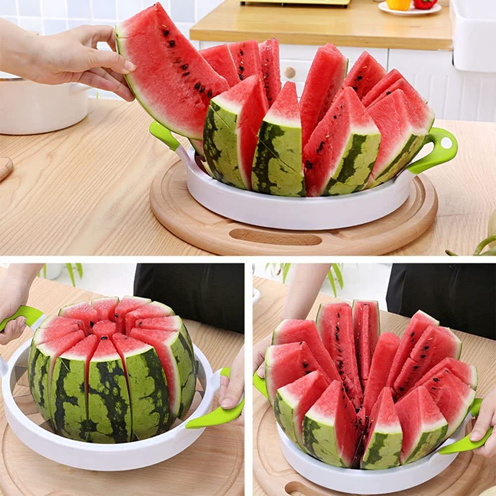 高效Melon Slicer大号西瓜切片器 - 厨房必备水果切割工具，适合家庭聚会、野餐和派对使用