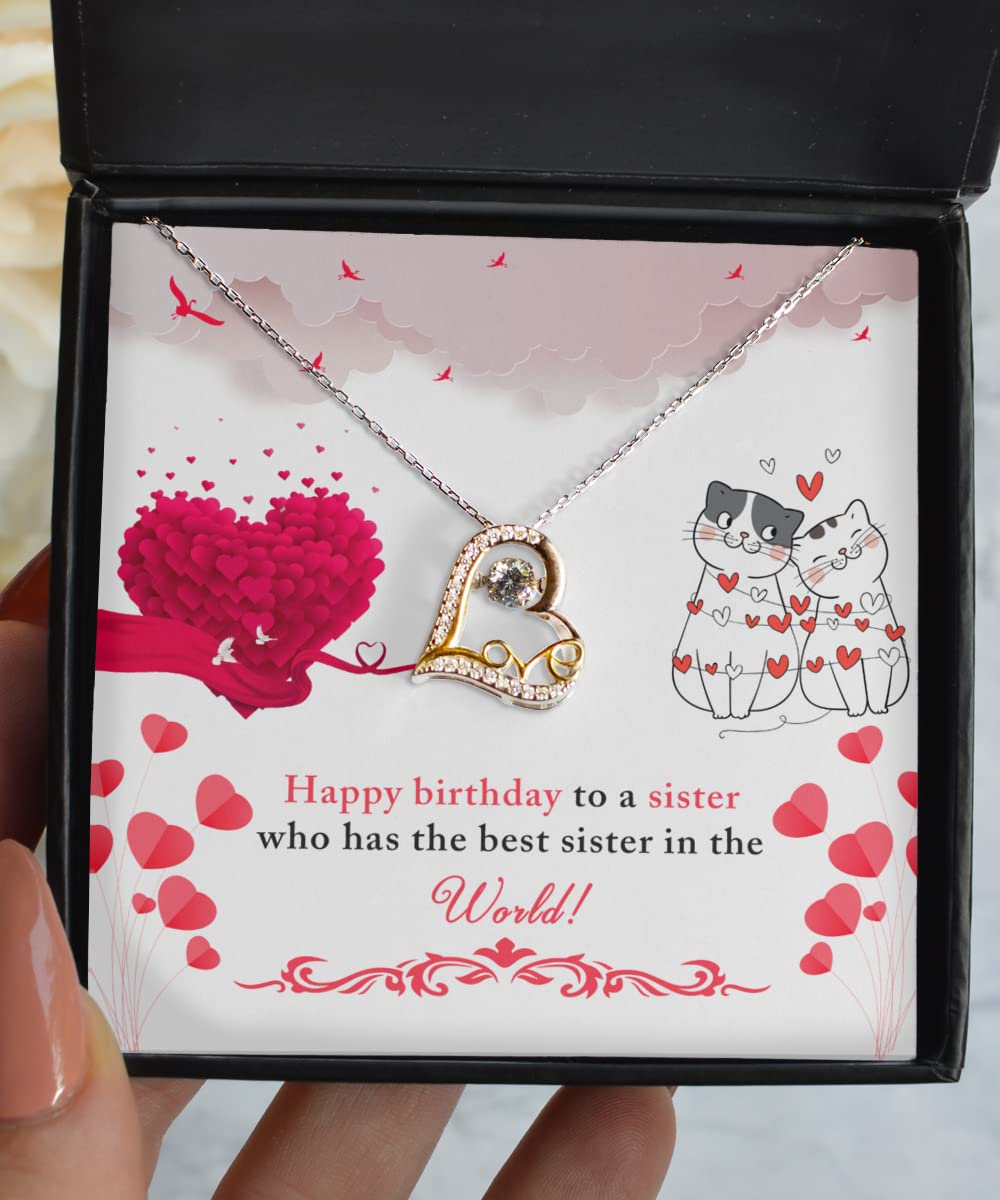 Zapbest Best Sister in The World Necklace - Elegant Dancing Pendant Jewelry for Sister Birthday Gift, Sister Day Present - Perfect for Dancing, Parties, Anniversaries & Special Occasions