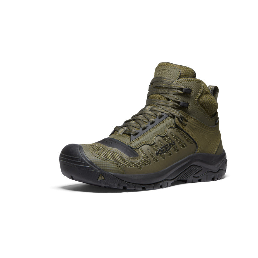 Men's Reno Waterproof Mid Soft Toe Work Boots - Dark Olive/Black - Durable & Comfortable for Construction, Hiking & Outdoor Work