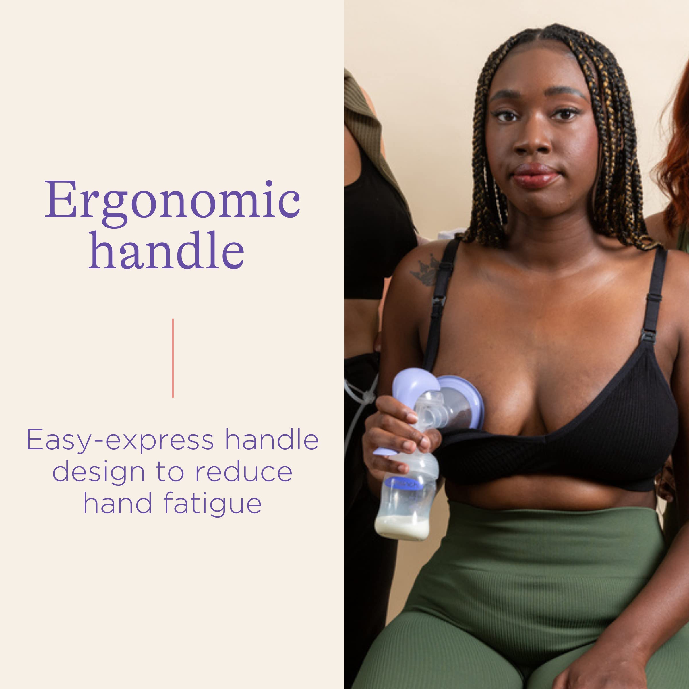 Lansinoh Manual Breast Pump - Comfortable Hand Pump for Breastfeeding Moms | Portable & Silent for Home, Office & Travel Use