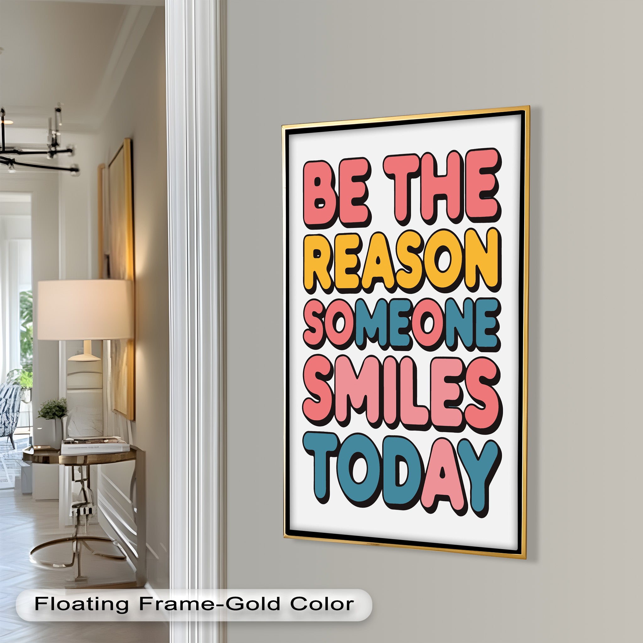 Be the Reason Someone Smiles - Handmade Oil Painting Wall Art for Living Room, Bedroom & Office Decor | Unique Gift Idea for Home & Holidays