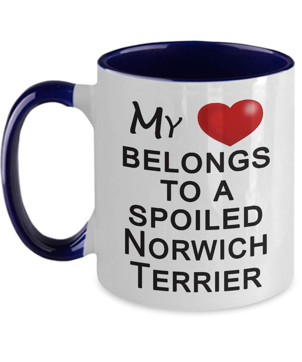 Norwich Terrier Coffee Mug - Perfect Dog Lover Gift for Owners, Handlers, Mom & Dad - 'My Heart Belongs to a Spoiled Dog' Design - Ideal for Home, Office & Gifts