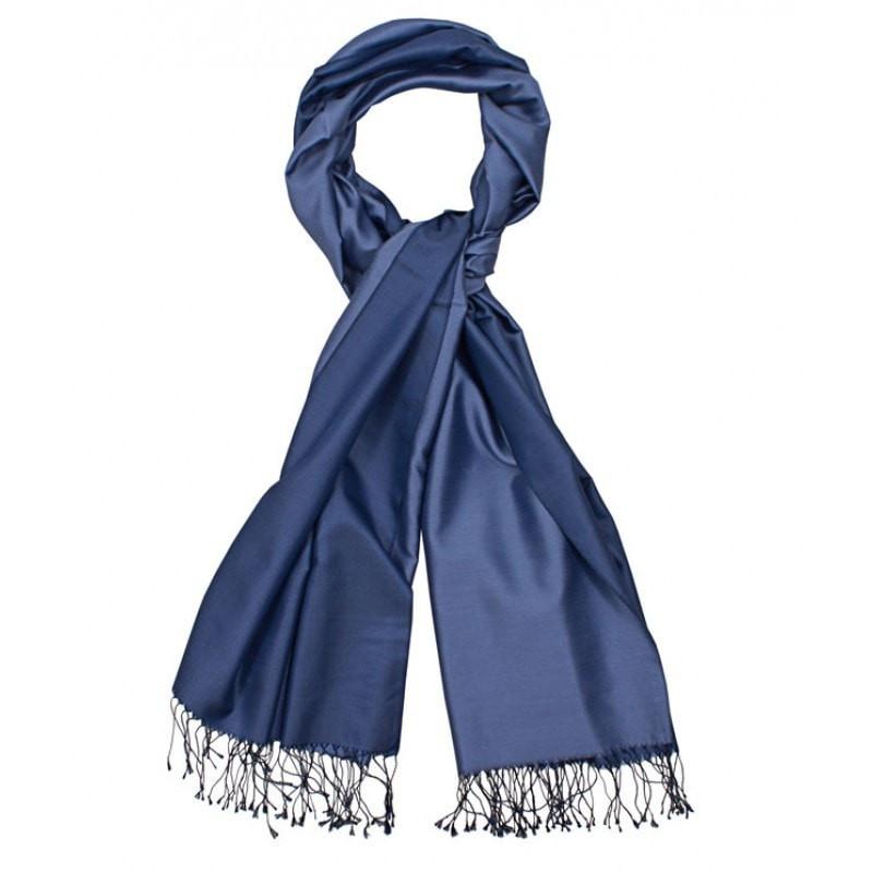 Aker Spring Summer 2014 Double Sided Silk Shawl Scarf - Lightweight Blue Womens Wrap for Evening Parties, Weddings & Travel Accessories