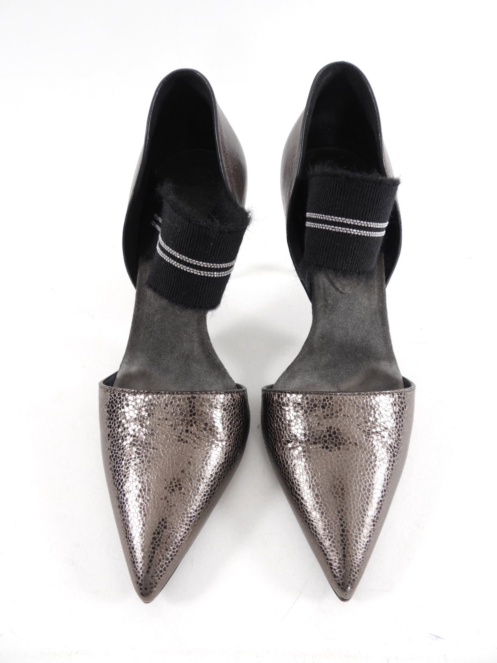 Brunello Cucinelli Brown Leather Monili High Heel D'Orsay Pumps Women's Size 36.5 EU | Luxury Designer Shoes for Office, Party & Special Occasions