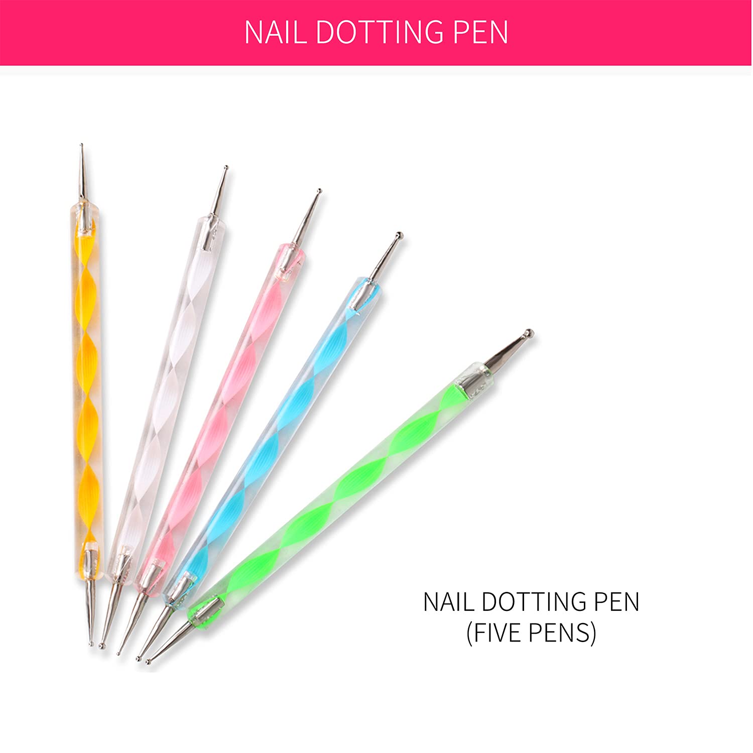 Professional Nail Art Kit with LED Nail Dryer Lamp, USB Charging Nail Pen, Dotting Tools & Manicure Accessories - Pink Beauty Set for Home Salon & DIY Nail Designs - Perfect for Gel Polish, Acrylic Nails & Nail Art Beginners