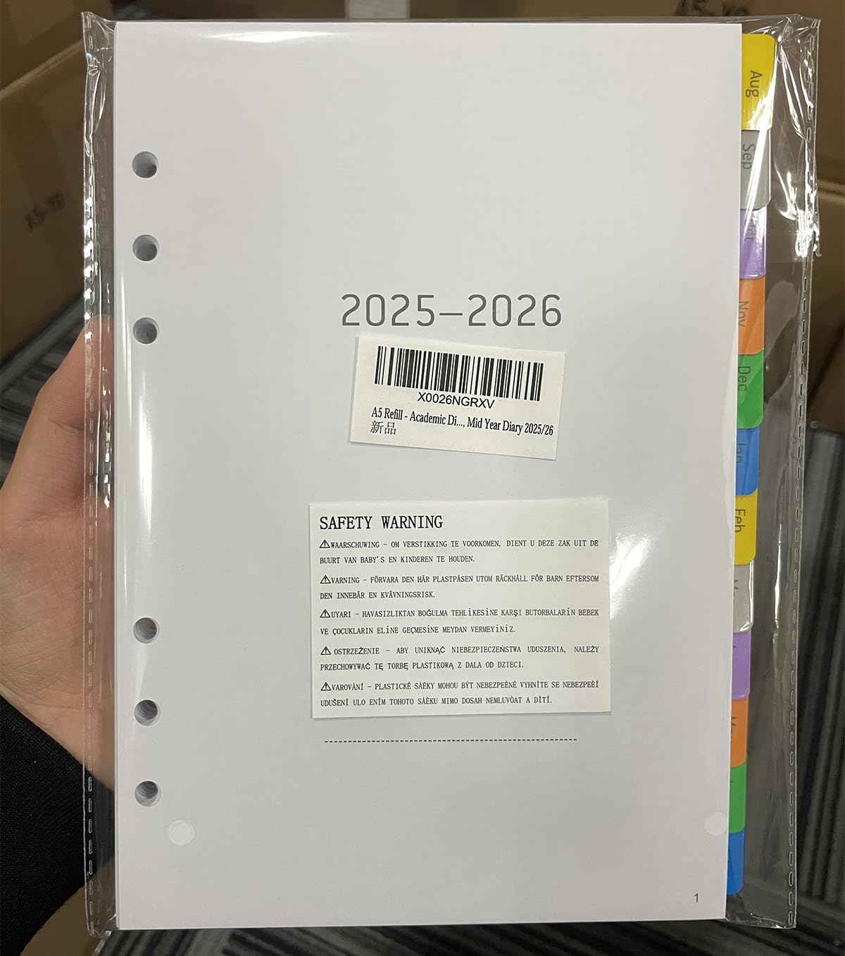 A5 Refillable Academic Diary 2025-2026 - 6-Hole Weekly Planner Inserts with Monthly Tabs | 1 Week on 2 Pages Organizer | Extra Notes, Contact & Timetable Sections | August 2025 to July 2026 | Perfect for Students, Teachers & Office Professionals