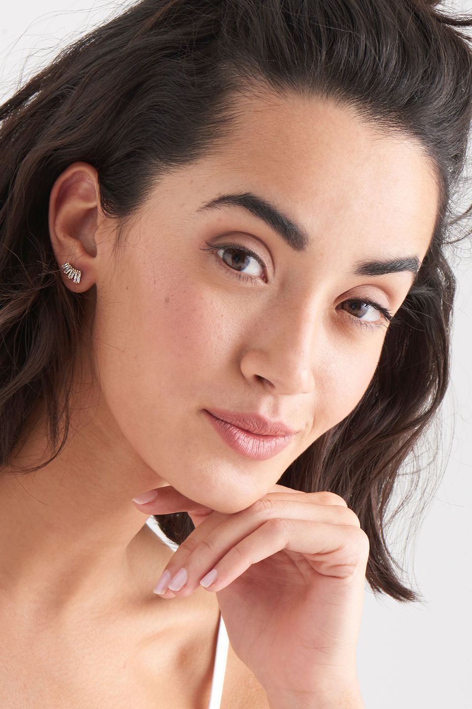 Glow Getter Crystal Gold Bar Stud Earrings for Women - Elegant Dangle Hoop Ear Jewelry for Party, Wedding & Night Out