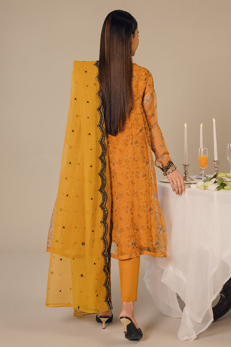 Elegant HARVEST GOLD 2PC Set (Embroidered Shirt & Dupatta) - Traditional Indian Ethnic Wear for Weddings, Festivals & Special Occasions