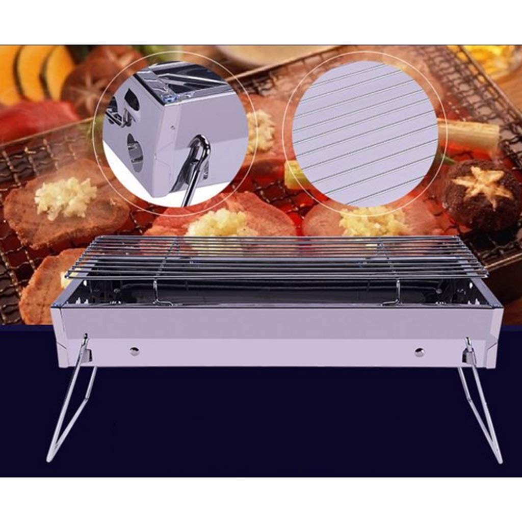 Portable Stainless Steel BBQ Grill - Folding Charcoal Stove for Outdoor Cooking | Perfect for Camping, Picnics & Backyard Barbecues