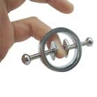 Adjustable Stainless Steel Nipple Clamps for Women - Non-Piercing Nipple Jewelry with Flirt Ring - Sensual BDSM Toy for Couples Play, Adult Intimacy & Role Play Scenes