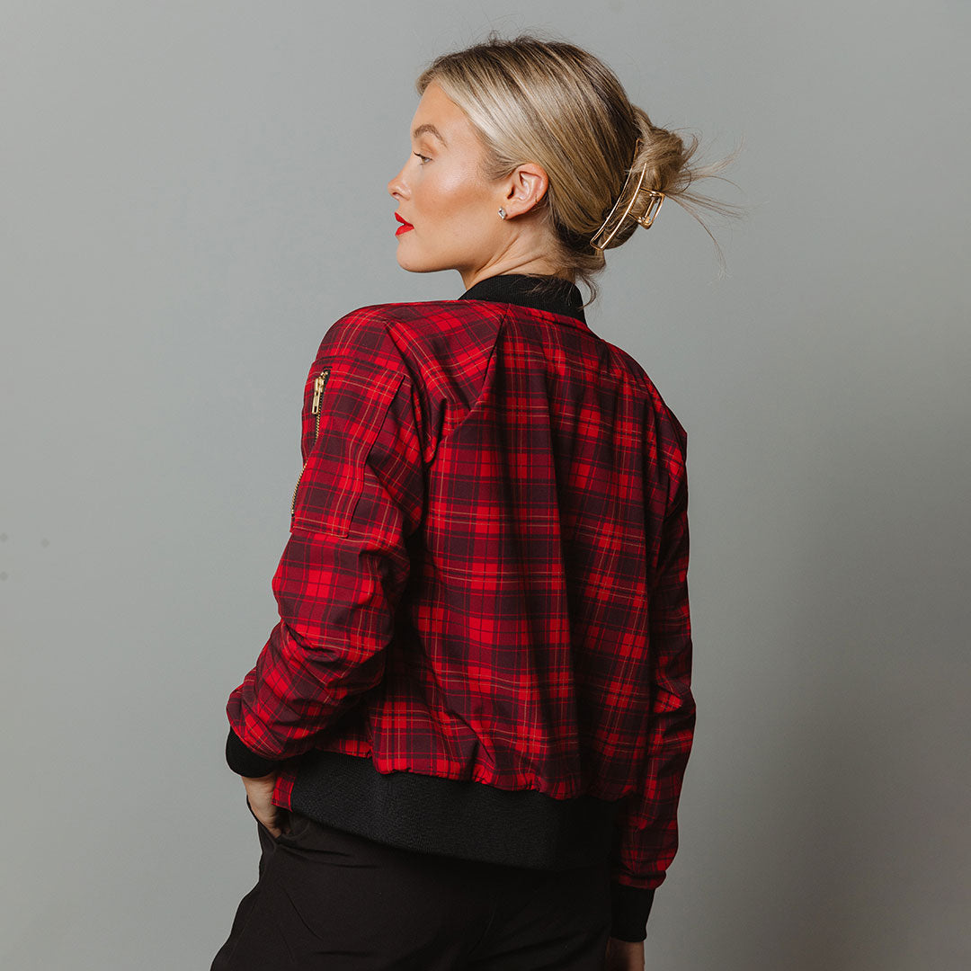 Stylish Frasier Plaid Bomber Jacket for Men - Vintage Inspired Lightweight Coat - Perfect for Casual Outings, Fall Fashion & Streetwear Looks