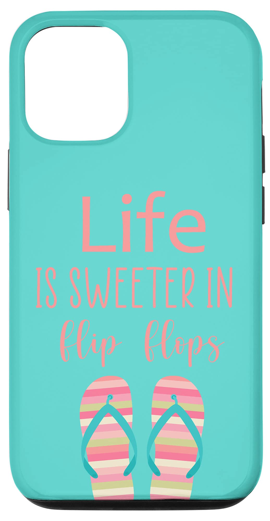 iPhone 12/12 Pro Phone Case - Summer Flip Flops Design Protective Cover | Perfect for Beach, Pool & Vacation Use