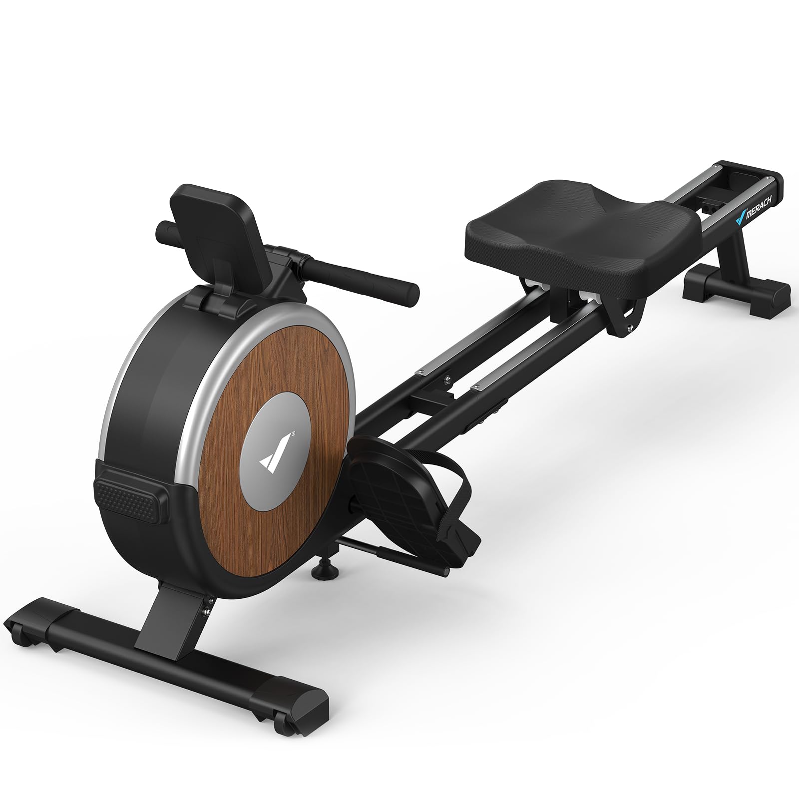 MERACH Magnetic Rowing Machine for Home Workout - 16-Level Quiet Resistance, 350lb Weight Capacity, Dual Slide Rail, App Compatible - Perfect for Full-Body Exercise & Small Space Home Gym
