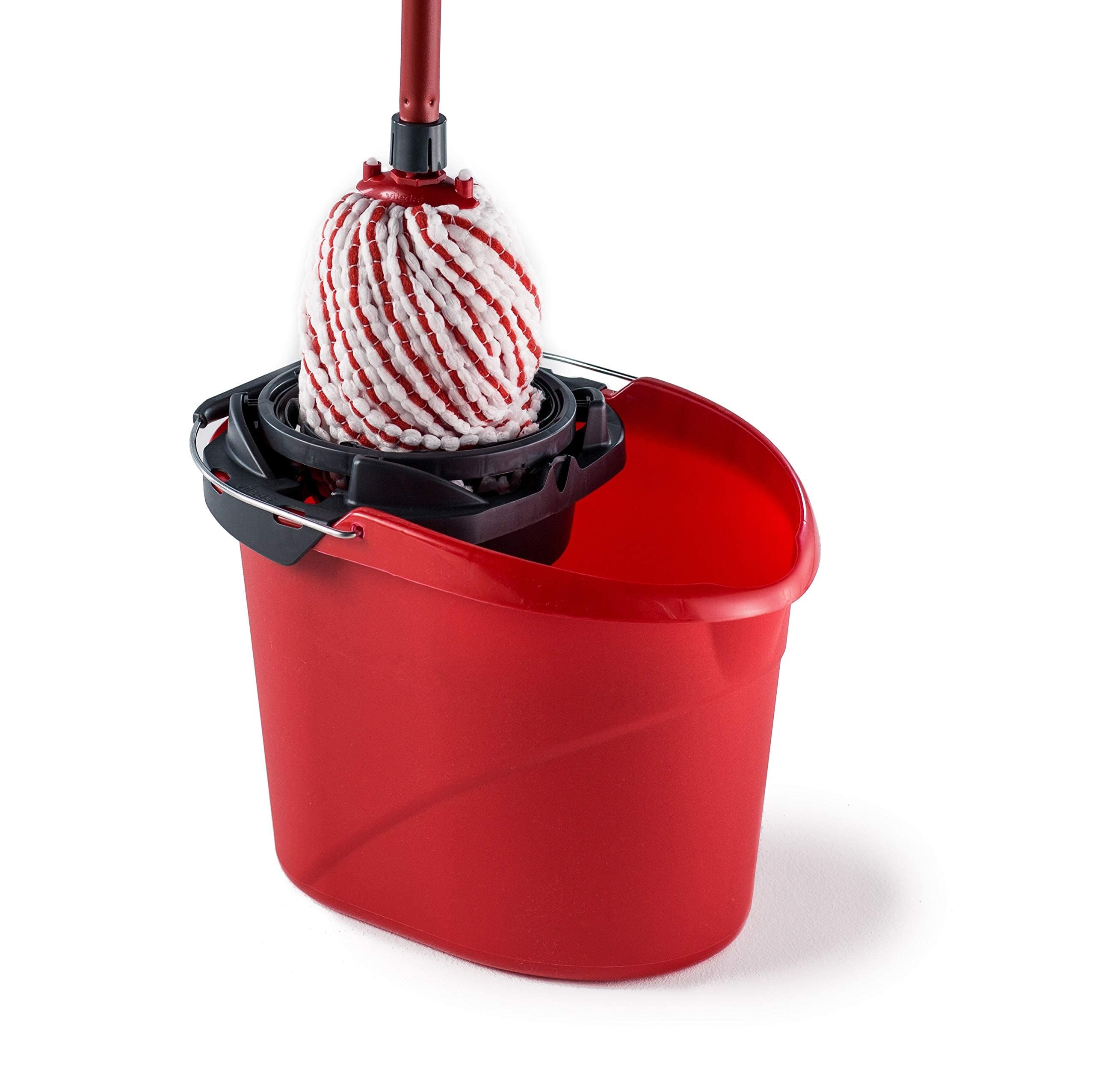 Vileda VIL122240 Super Mop Bucket with Wringer Set - Heavy Duty Cleaning Kit for Kitchen, Floor, and Home Use - Ideal for Tile, Hardwood & Laminate Floors