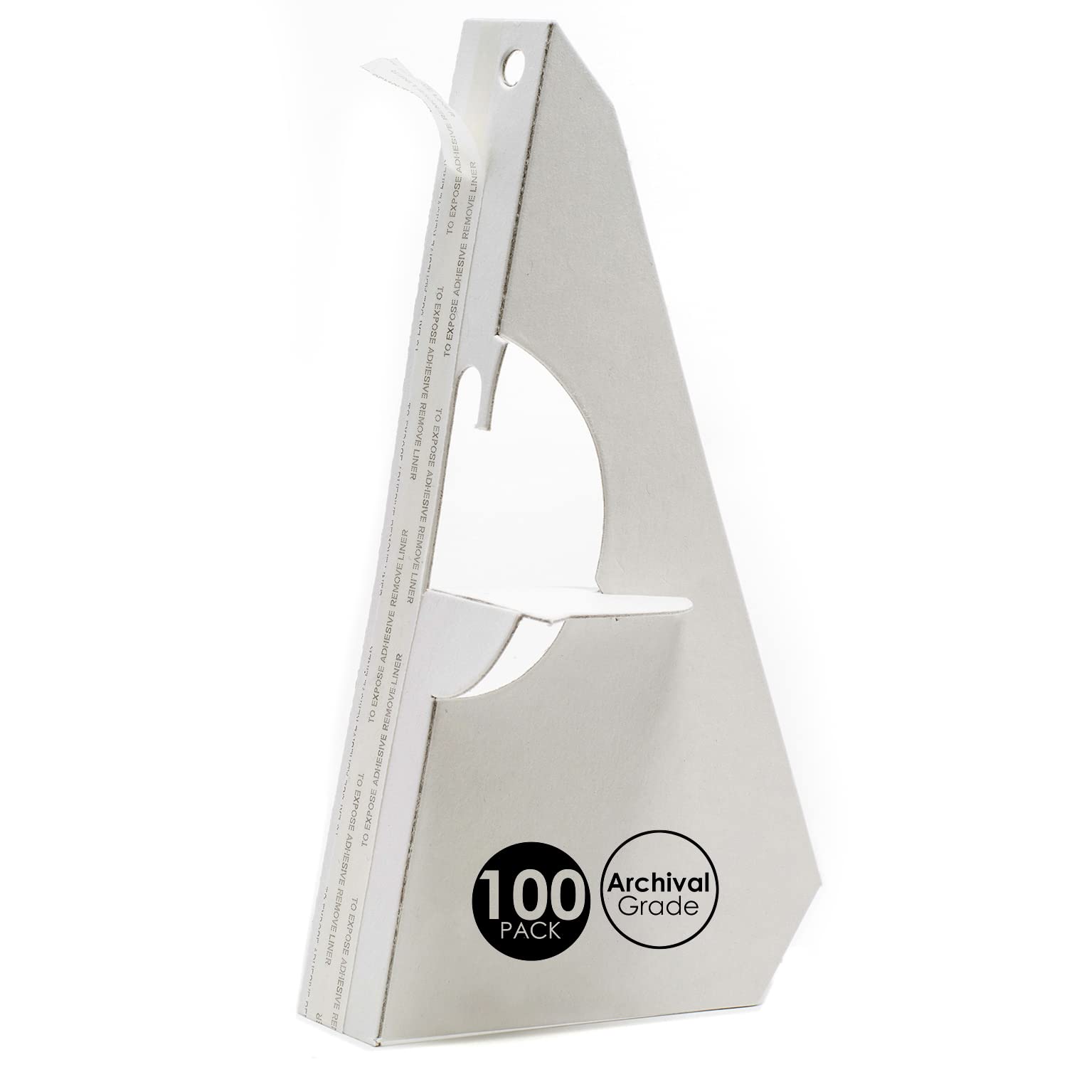 Golden State Art Self Stick Cardboard Easel Stand - 7 Inch Single Wing, Acid-Free Archival Quality for Posters, Pictures & Brochures - Easy Application (Pack of 100, White) - Perfect for Art Displays, Trade Shows & Retail Presentations