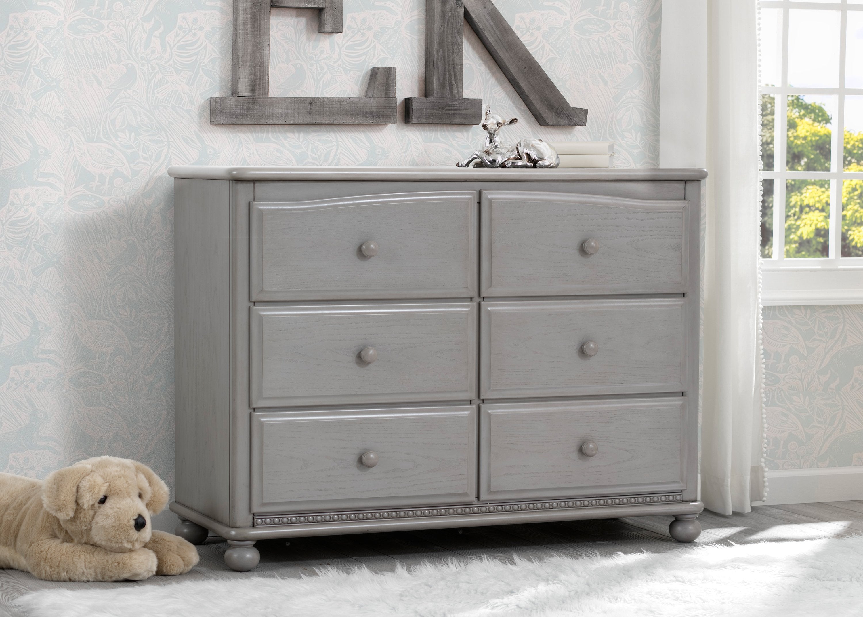 Cortona 6-Drawer Wooden Dresser for Bedroom - Modern Chest of Drawers with Smooth Gliding Drawers for Clothes Storage | Perfect for Master Bedroom, Guest Room & Nursery Organization