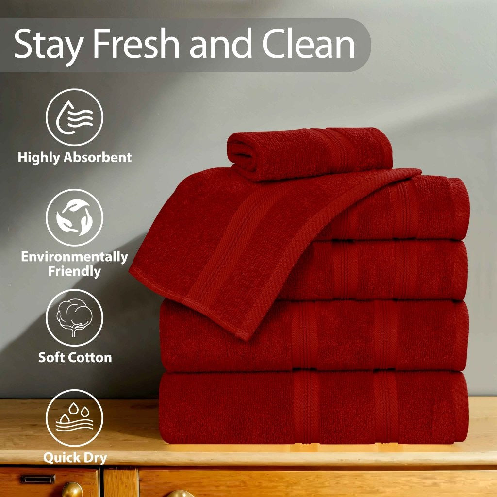 Premium Smart Dry Zero Twist Cotton 9-Piece Towel Set - Ultra Soft & Absorbent Bath Towels, Hand Towels & Washcloths for Spa, Bathroom & Luxury Home Use