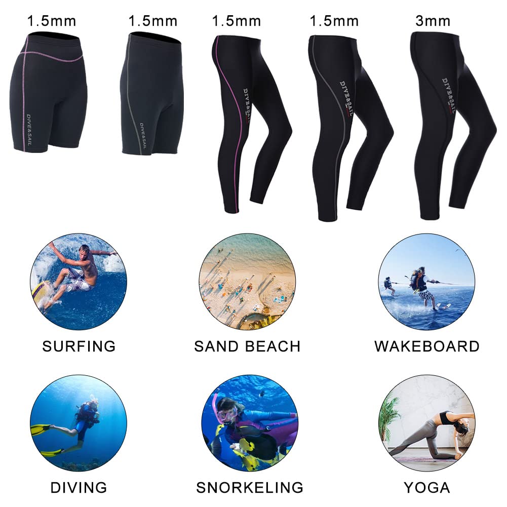 **1.5mm Neoprene Wetsuit Shorts for Men & Women - Swim, Surf, Snorkel, Dive - Perfect for Water Sports & Beach Activities**