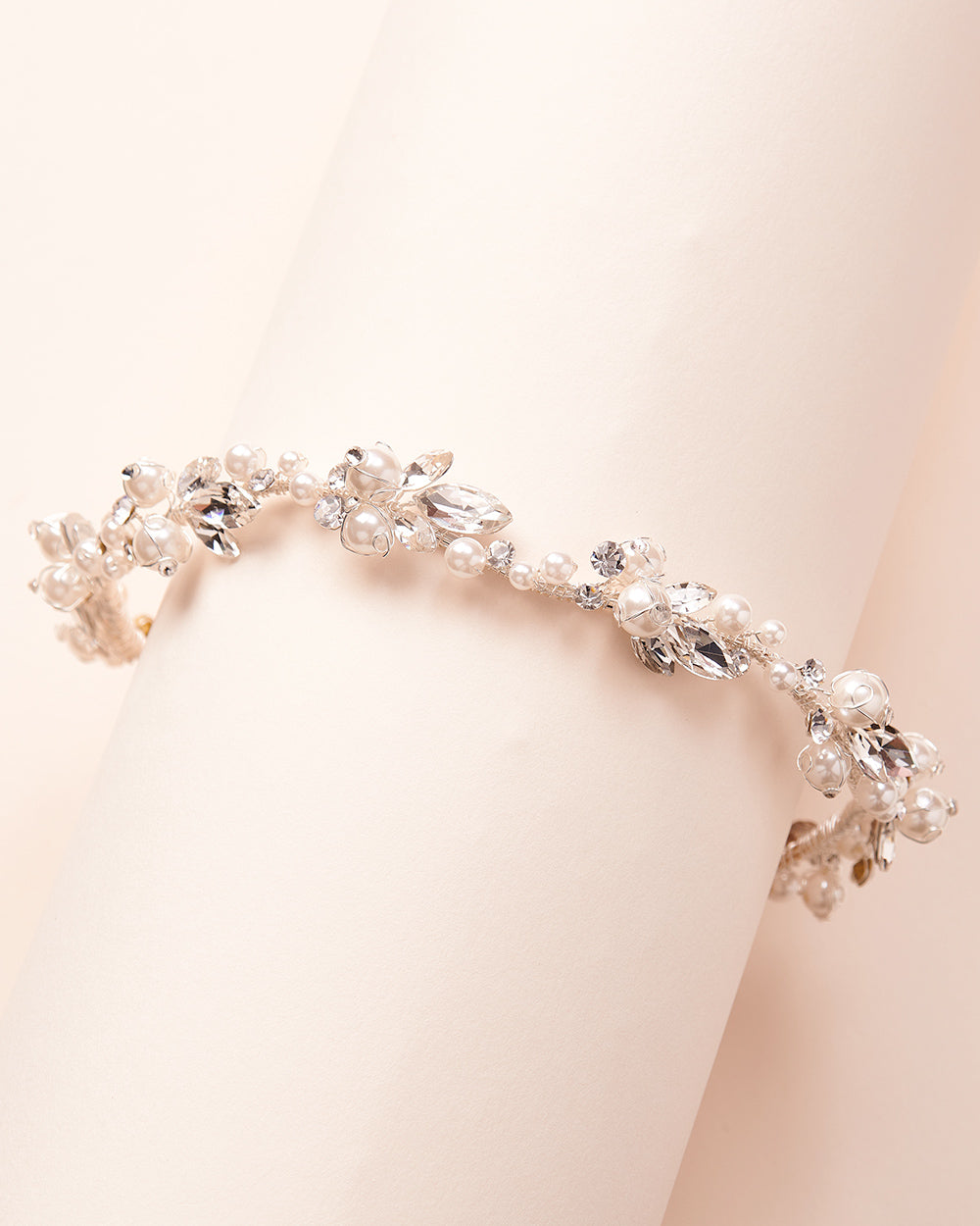 Samantha Pearl Headband for Women - Elegant Crystal Hair Accessory for Weddings, Parties & Special Occasions