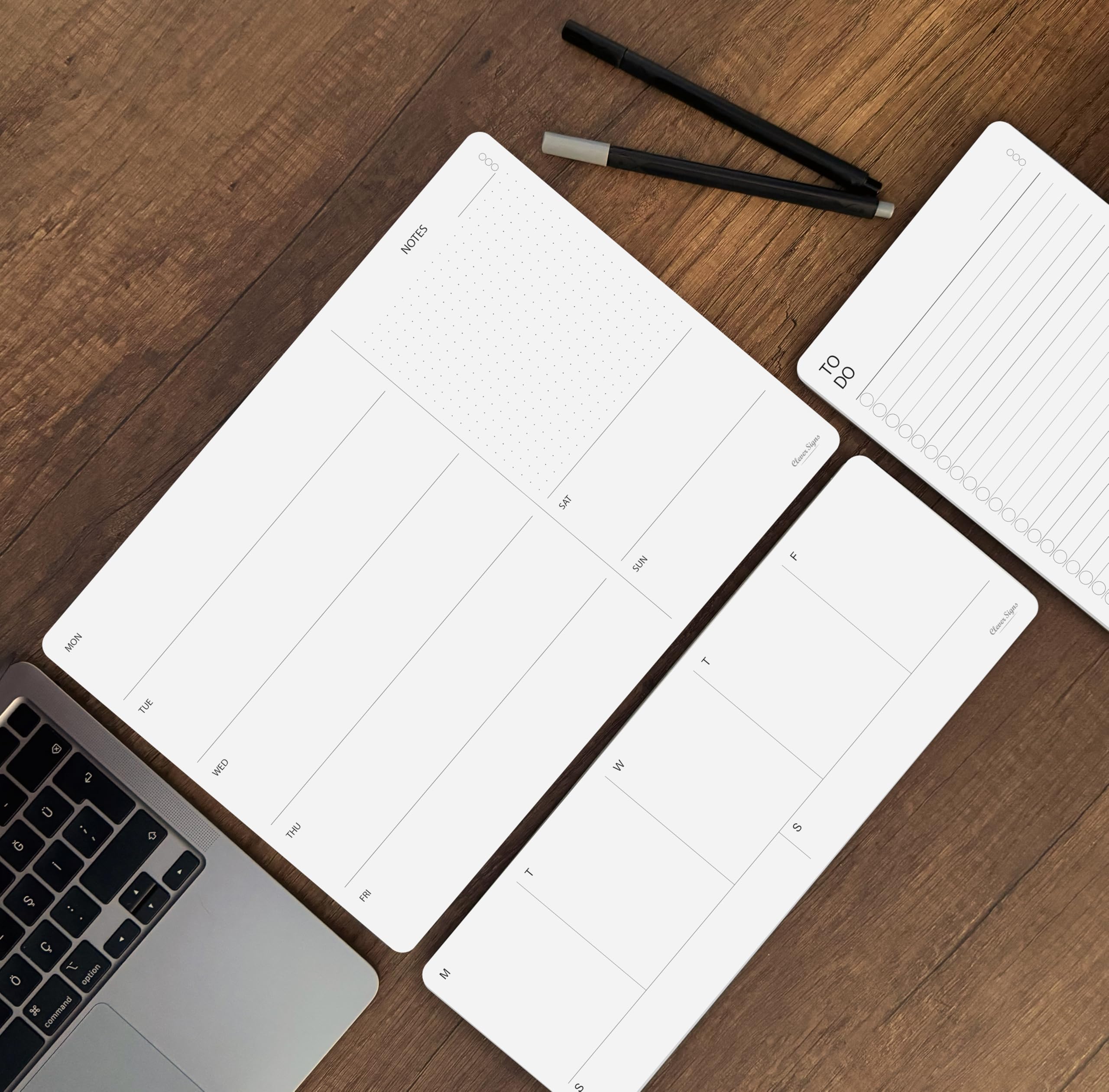 A5 To Do List Notepad - 2 Pack Undated Daily Planner with Thick Premium Paper & Cardboard Back (8.3