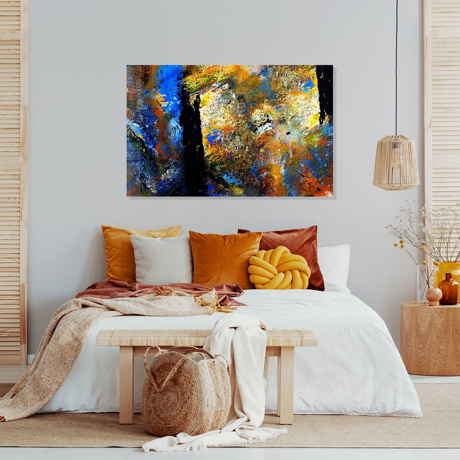 Abstract Face Tempered Glass Wall Art - Modern Home Decor for Living Room, Bedroom & Office | Shatter-Resistant & Stylish Design