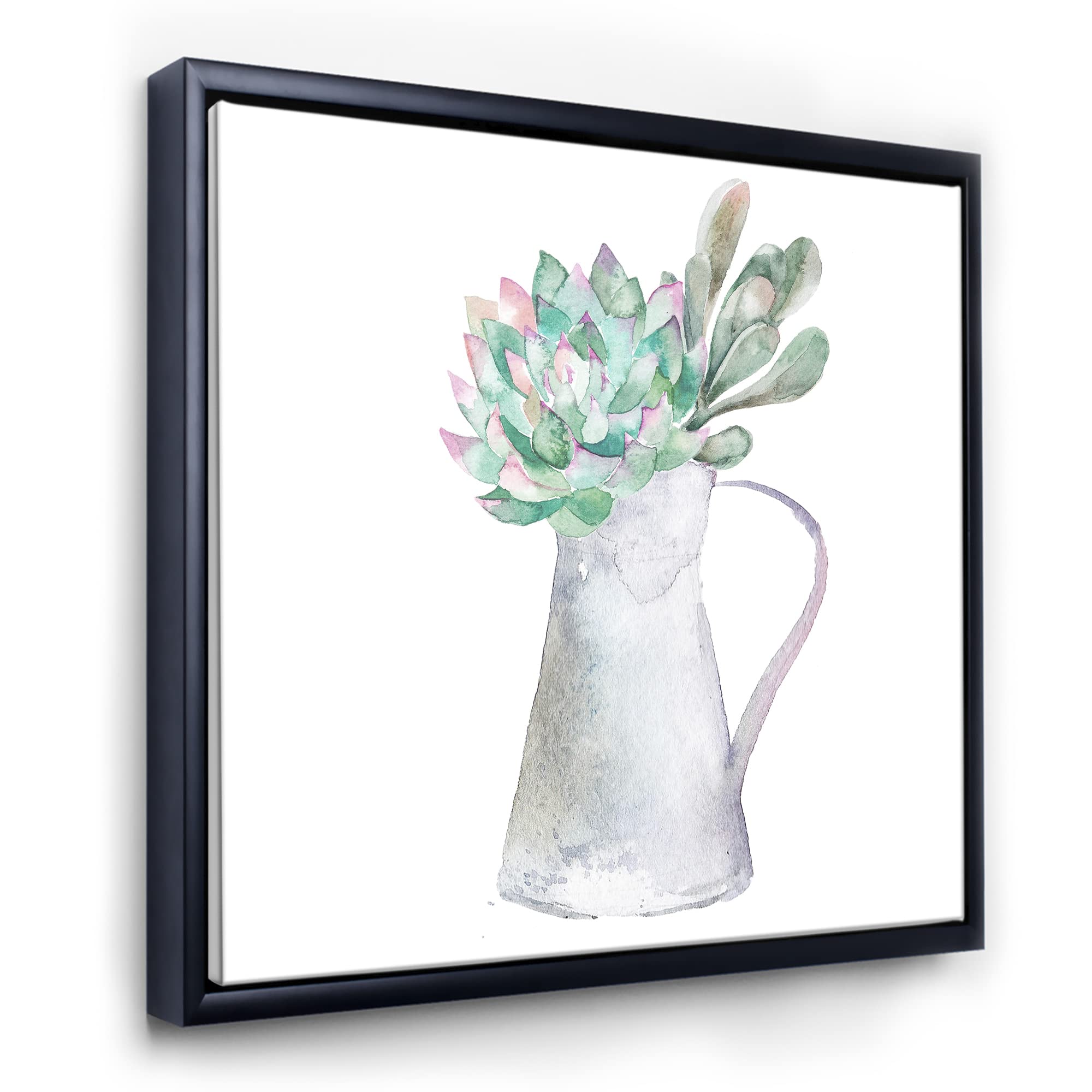 Succulent Home Plant - Traditional Framed Canvas Wall Art Print | Botanical Decor for Living Room, Bedroom & Office | Perfect Housewarming Gift