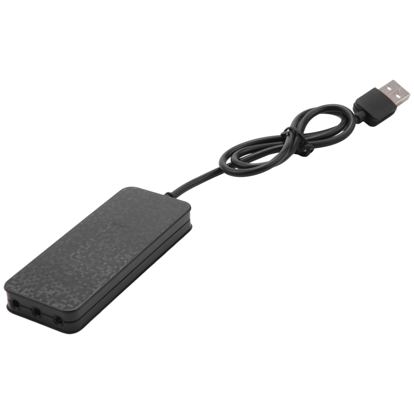 Scalewbin 3-Port USB 2.0 Hub with 7.1 Channel External Sound Card - Headset & Microphone Adapter for PC (Black) | Perfect for Gaming, Streaming & Conference Calls
