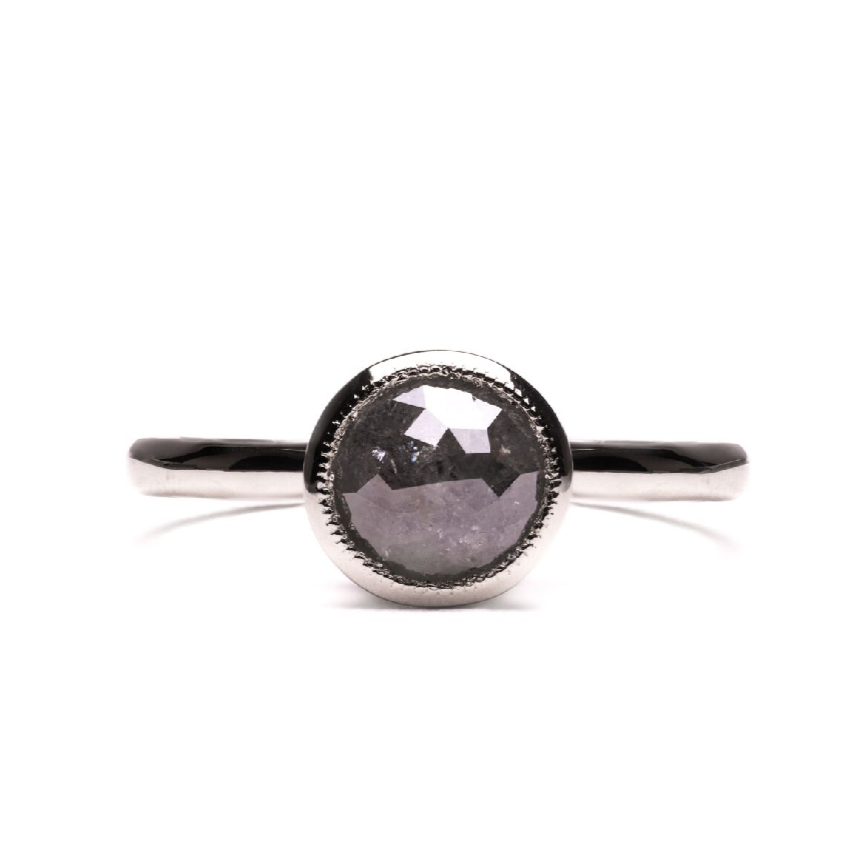 Full Moon Diamond Engagement Ring - 14K White Gold Solitaire Ring for Women - Perfect for Proposals, Anniversaries & Romantic Occasions