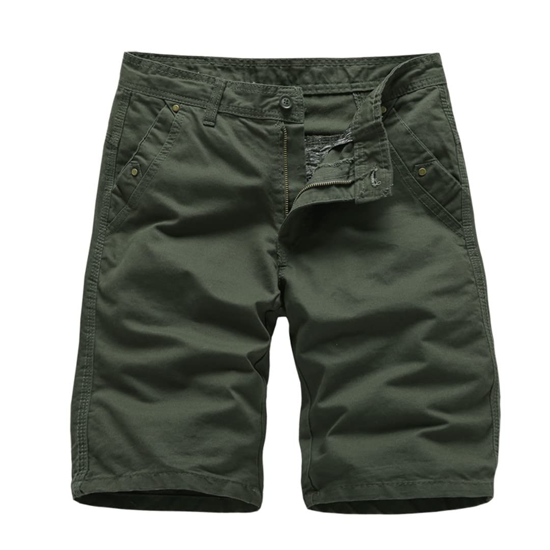 Men's Summer Cargo Shorts - Cotton Casual Loose Fit Short Pants with Multiple Pockets | Perfect for Outdoor Activities, Hiking, Travel & Everyday Wear