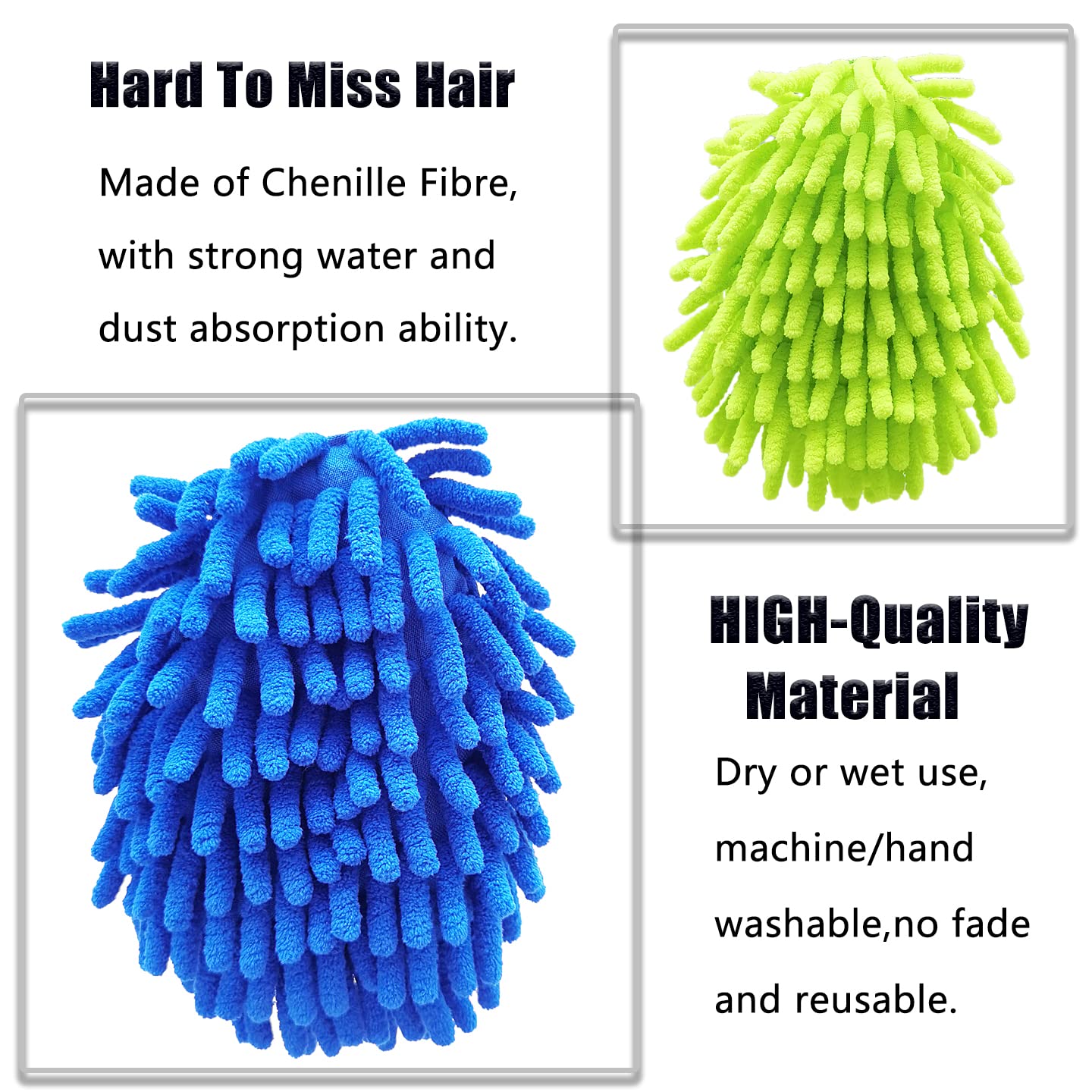 13 Inch Microfiber Feather Duster with 4 Washable Heads - Car, Home & Office Cleaning Tool for Windows, Tables, Furniture, Walls, Fans & Screens - Ideal for Dusting Hard-to-Reach Areas & Delicate Surfaces