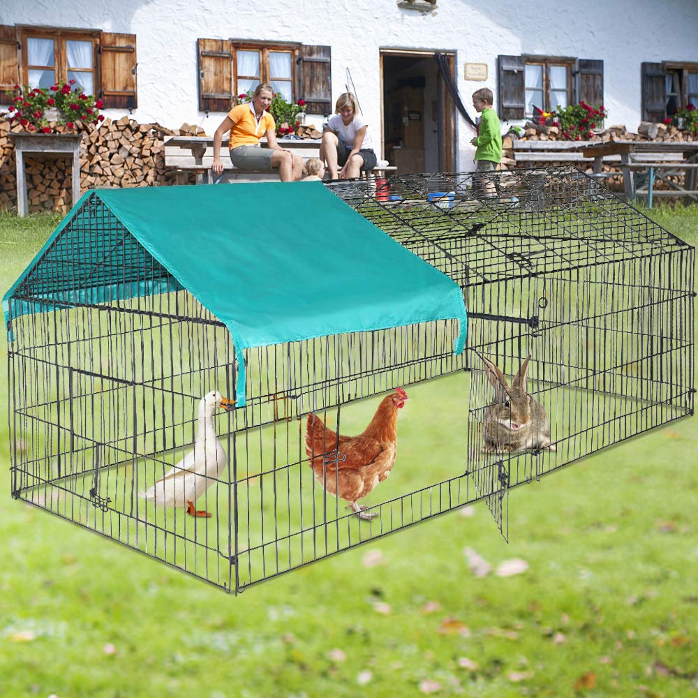 Premium Chicken Coop & Rabbit Cage - Outdoor Pet Playpen for Chickens, Rabbits & Small Animals | Durable Enclosure with Weatherproof Design | Perfect for Backyard, Farm & Garden Use