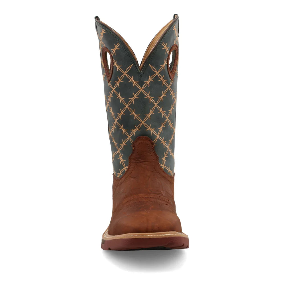 Men's 12 Inch Western Work Boots for Cowboy, Ranch & Construction - Durable Leather Steel Toe Work Boots for Men - Perfect for Outdoor Work, Hiking & Country Style
