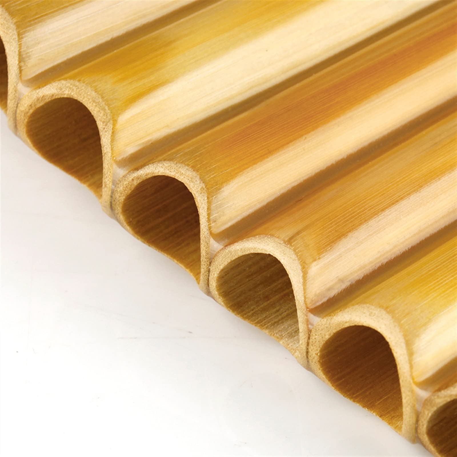 22 Pipe Pan Flute - Natural Reed Handmade Woodwind Instrument in G Key (Right Color) | Perfect for Music Lovers, Meditation & Relaxation