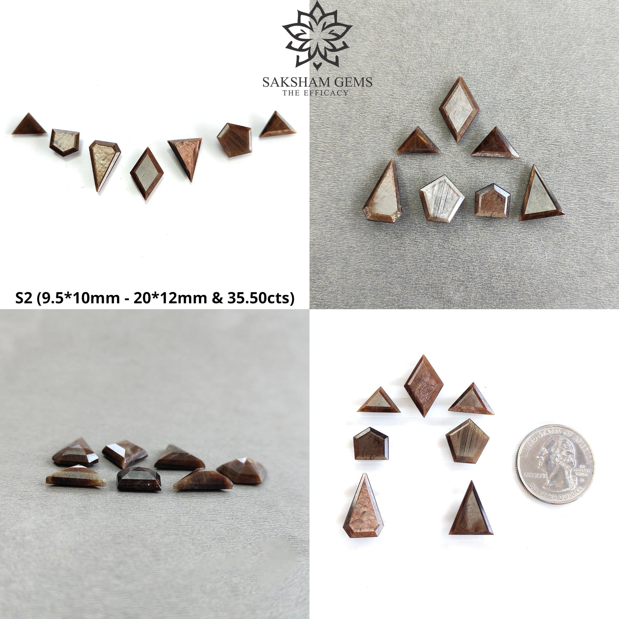 Natural Untreated Golden Brown Chocolate Sapphire Gemstone - Triangle Cut Uneven Shape for Jewelry Making, Engagement Rings & Unique Gifts