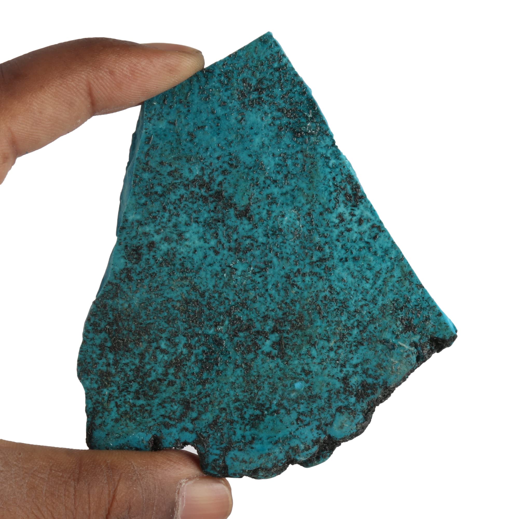 Natural Blue Turquoise Slab - 98.00 Carat Gemstone for Jewelry Making | REAL-GEMS Premium Crystals & Stones | DIY Necklace, Ring & Bracelet Crafting for Men & Women | Healing Crystal & Fashion Accessory Design