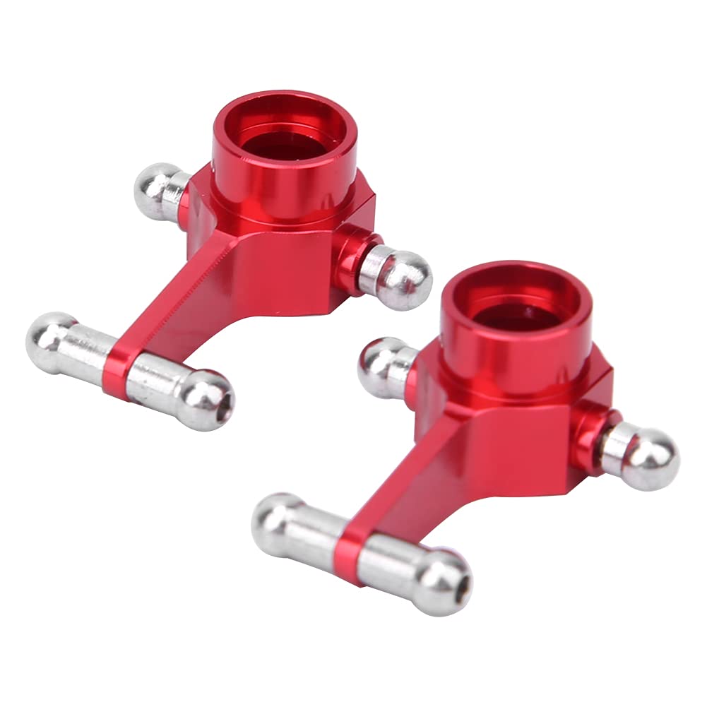 Upgraded Red Aluminum Alloy Front Steering Cups (2 Pcs) for WLtoys K969/K979/K989/K999 1/28 RC Cars - Durable Metal Replacement Parts - Perfect for Off-Road Racing & Drifting Performance