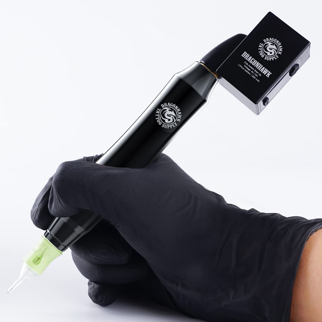 Dragonhawk S4 Wireless Tattoo Pen Machine Kit with 2 Rechargeable Batteries & 20 Needle Cartridges - Professional Tattoo Equipment for Artists & Beginners - Perfect for Studio, Home & Travel Tattooing