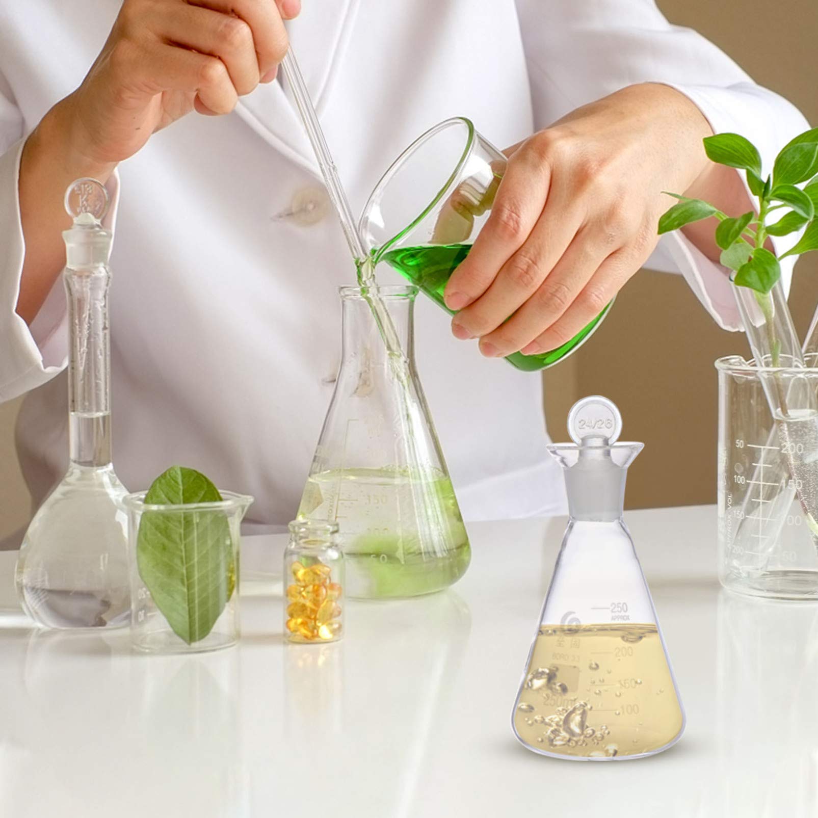 1pc Premium Borosilicate Glass Flask - High-Quality Laboratory Supplies for Chemistry & Science Experiments | Perfect for Lab, School, and Research Use
